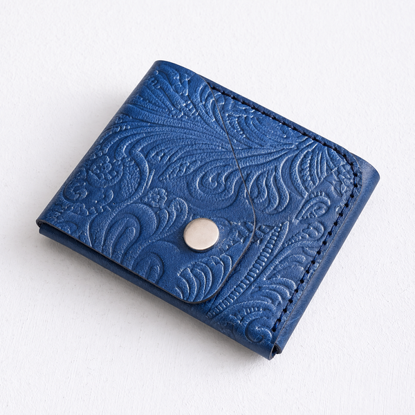 Royal Paisley Blue Easy Carry Wallet – Genuine Leather