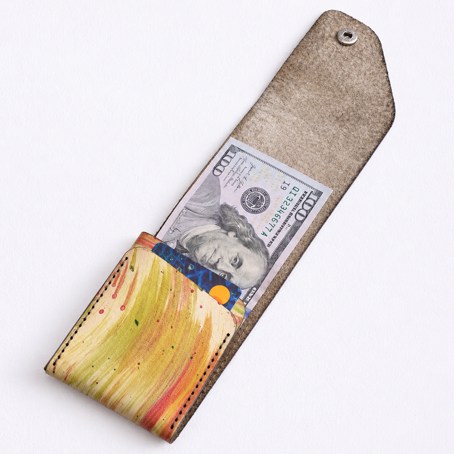 Citrus Coral Blue Easy Carry Wallet – Genuine Leather - 3
