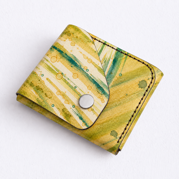 Olive Citrus Blue Easy Carry Wallet – Genuine Leather