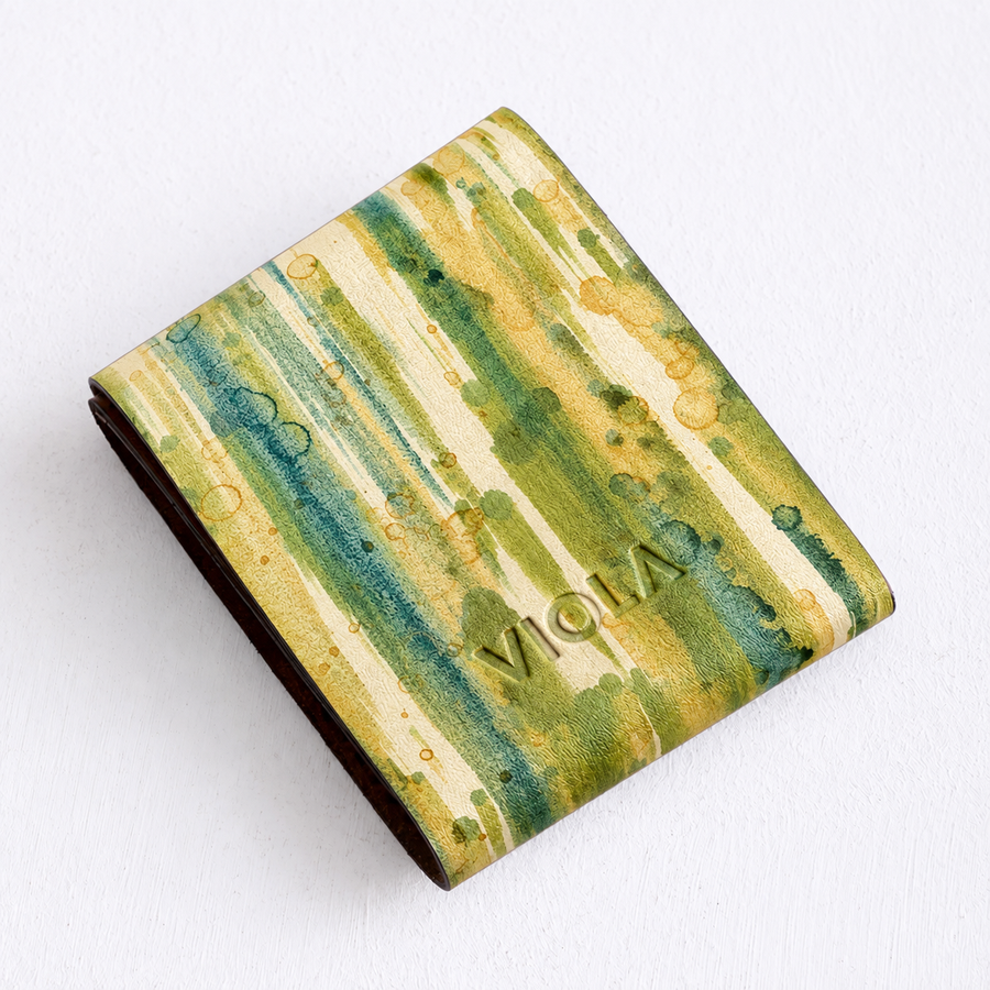 Olive Citrus Blue Easy Carry Wallet – Genuine Leather - 2