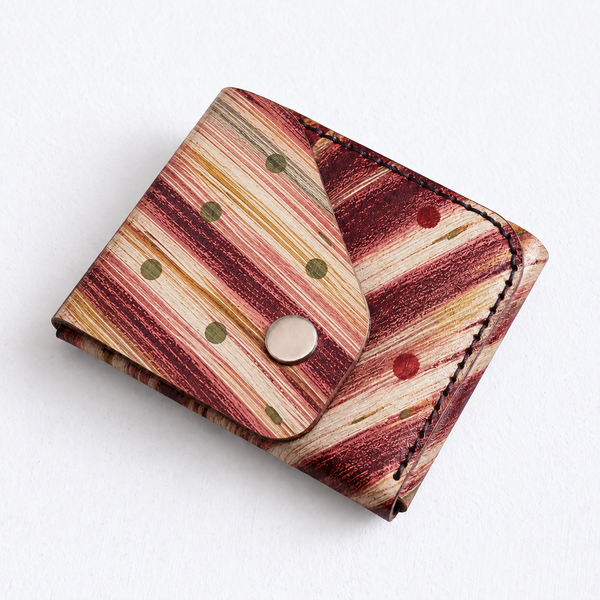 Wine Stripe Blue Easy Carry Wallet – Genuine Leather
