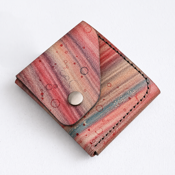 Vintage Coral Blue Easy Carry Wallet – Genuine Leather