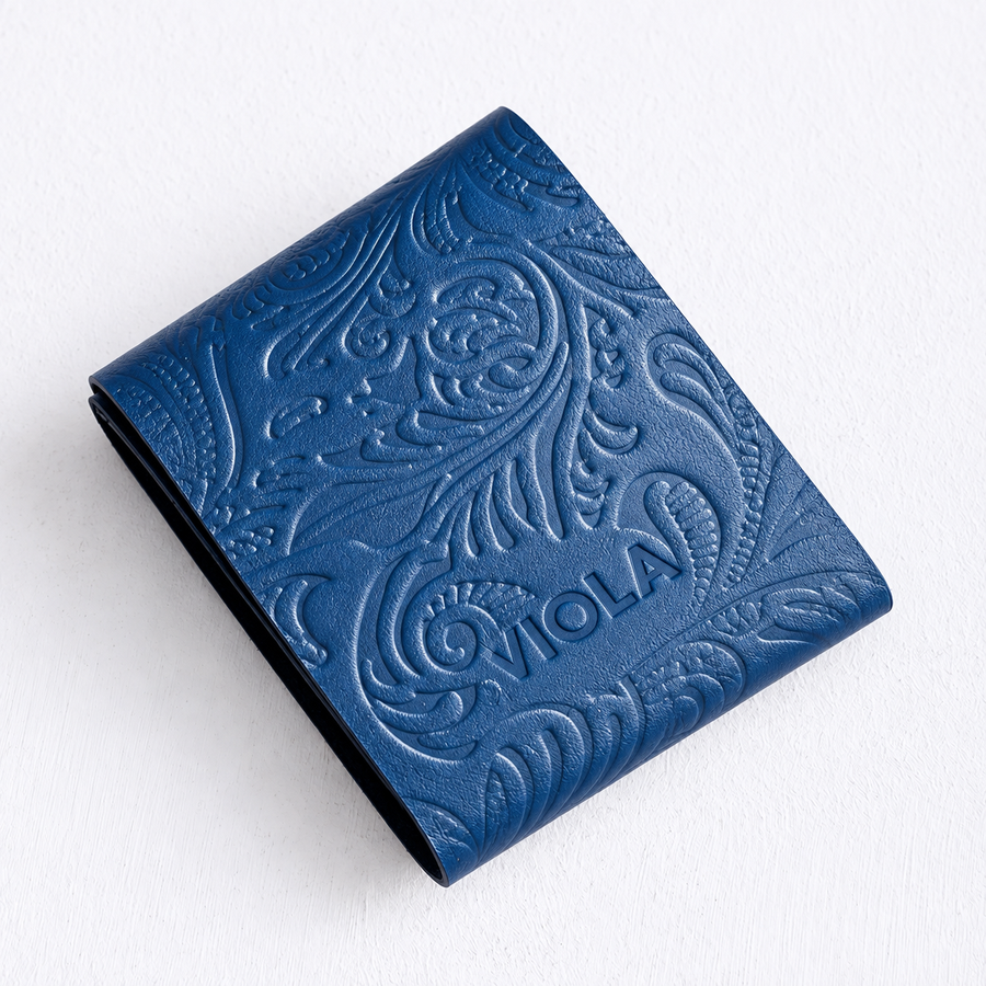 Royal Paisley Blue Easy Carry Wallet – Genuine Leather - 2
