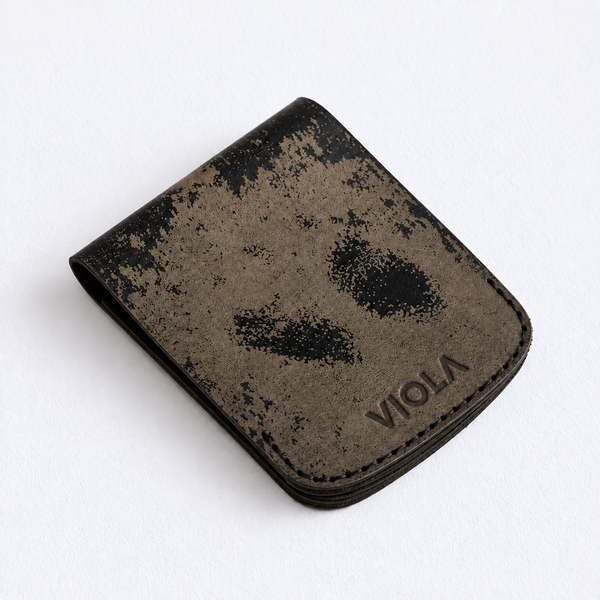 Burnt Stone Flip Bifold – Magnetic Leather Wallet