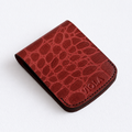Oxblood Croc Flip Bifold – Magnetic Leather Wallet
