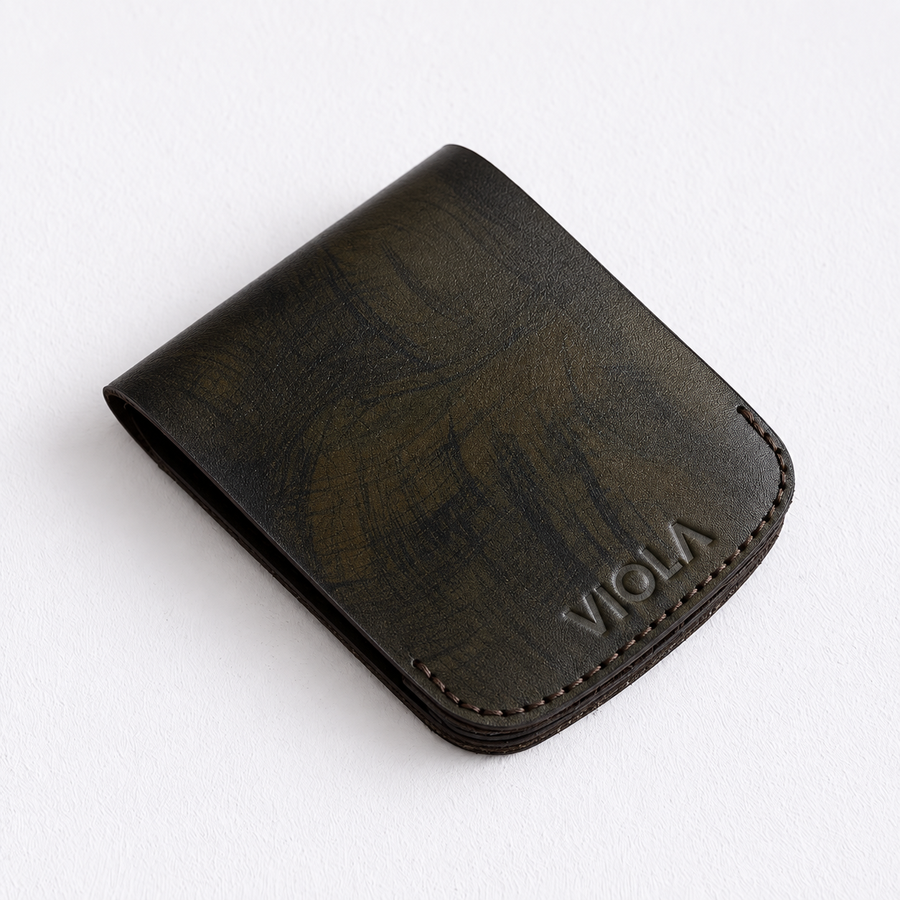 Olive Noir Flip Bifold – Magnetic Leather Wallet - 1