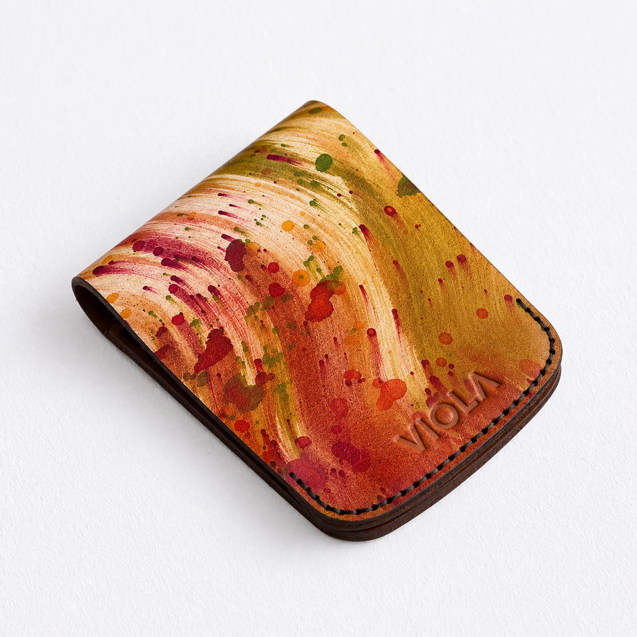 Golden Sienna Flip Bifold – Magnetic Leather Wallet - 1