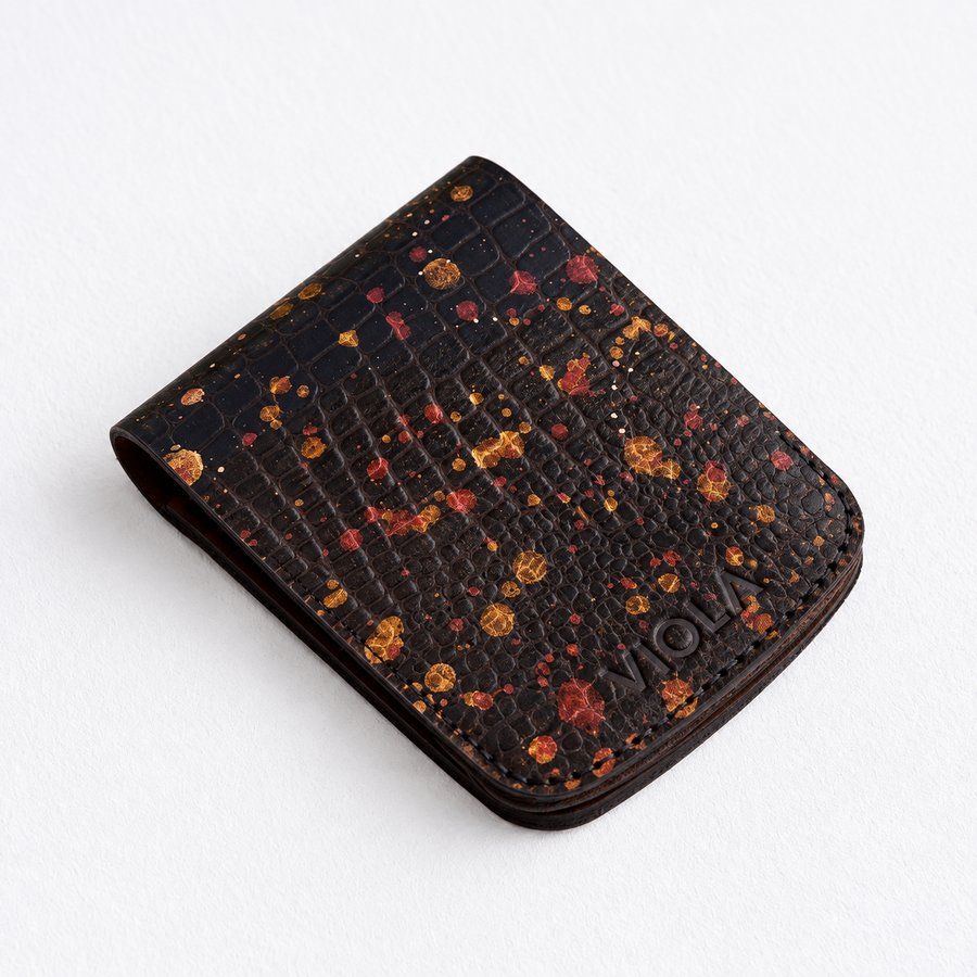 Obsidian Ember Flip Bifold – Magnetic Leather Wallet - 1