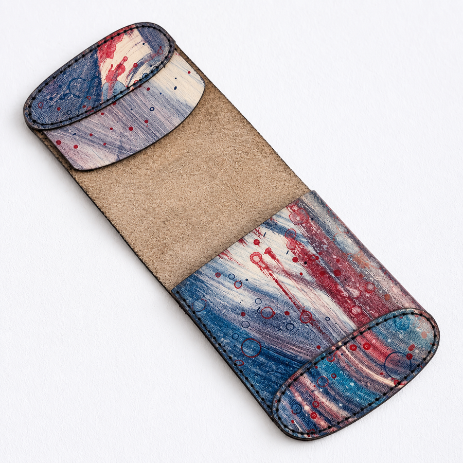 Berry Smoke Flip Bifold – Magnetic Leather Wallet - 2