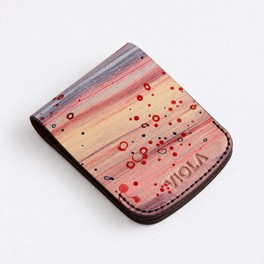 Blush Strokes Flip Bifold – Magnetic Leather Wallet - 1