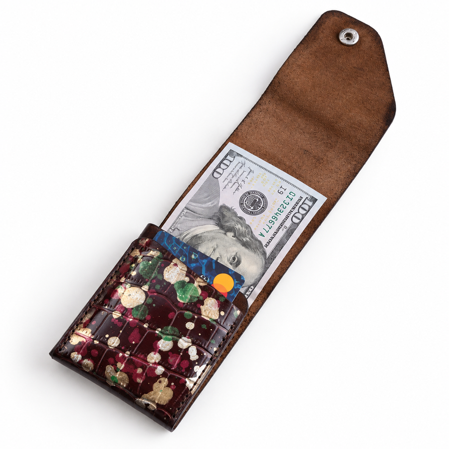 Wine & Gold Easy Carry Wallet – Genuine Leather - 3