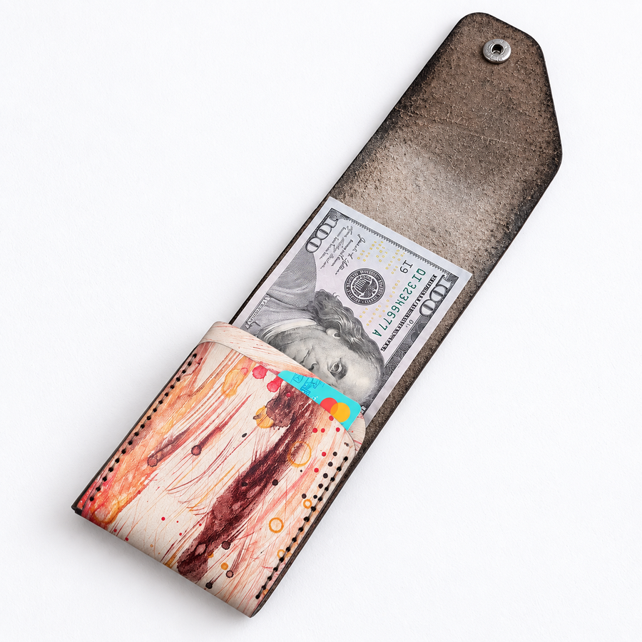 Coral Canvas Easy Carry Wallet – Genuine Leather - 3
