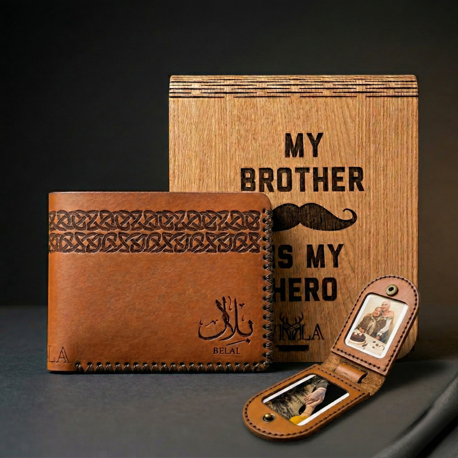 Lines wallet + Photo keychain + Gift box bundle - 1