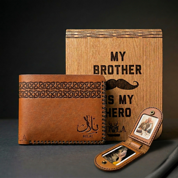 Lines wallet + Photo keychain + Gift box bundle